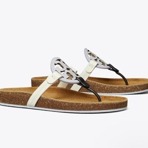 Tory Burch Miller Cloud Sandal Lavender Black Cream NIB 8